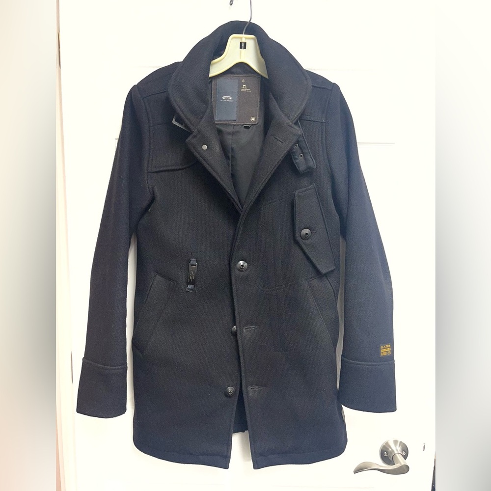 G-Star Black Wool Blend Military Field Jacket sz S